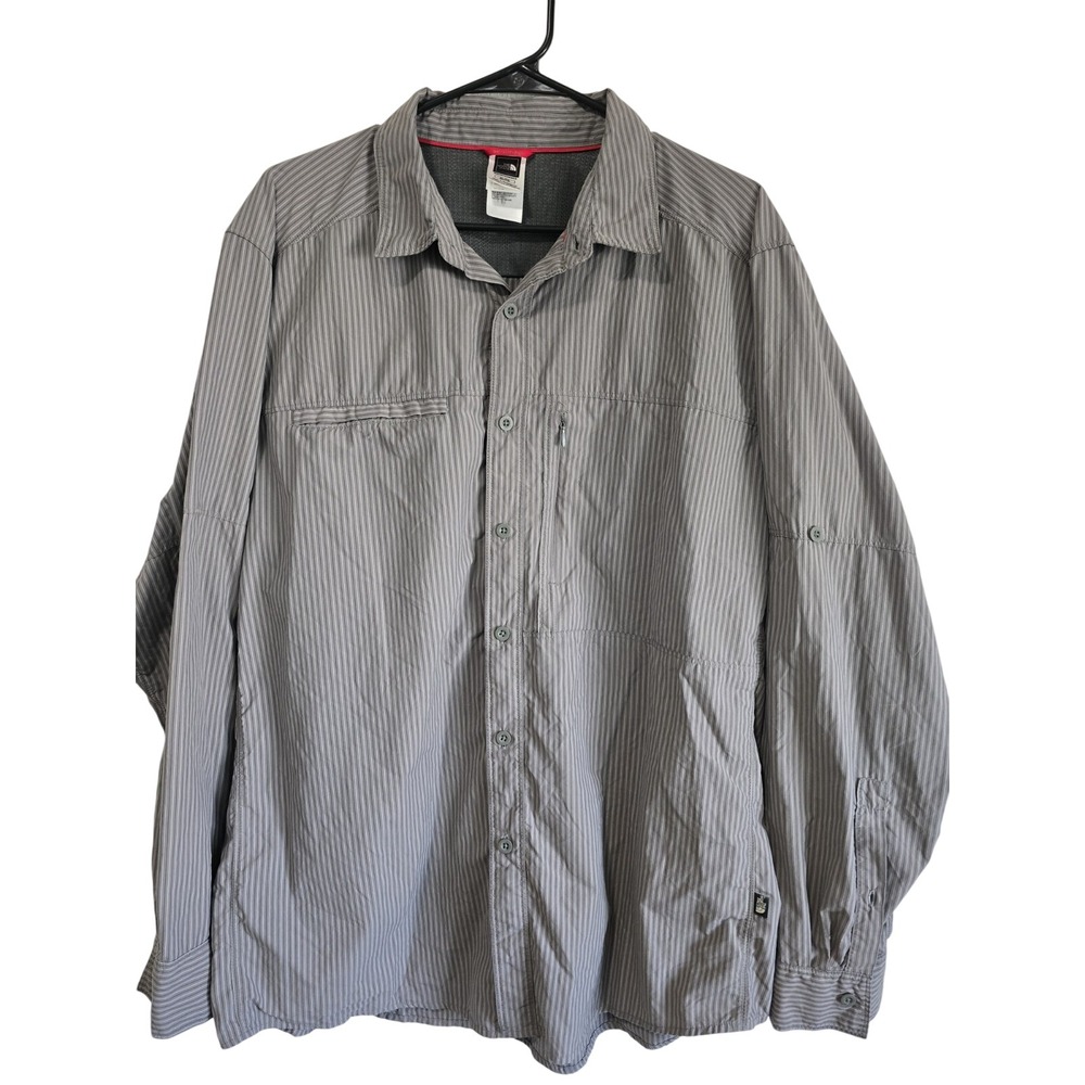 The North Face Hiking Fishing Camping LS Shirt‎ Mens XL Vented 100% Nylon EUC
